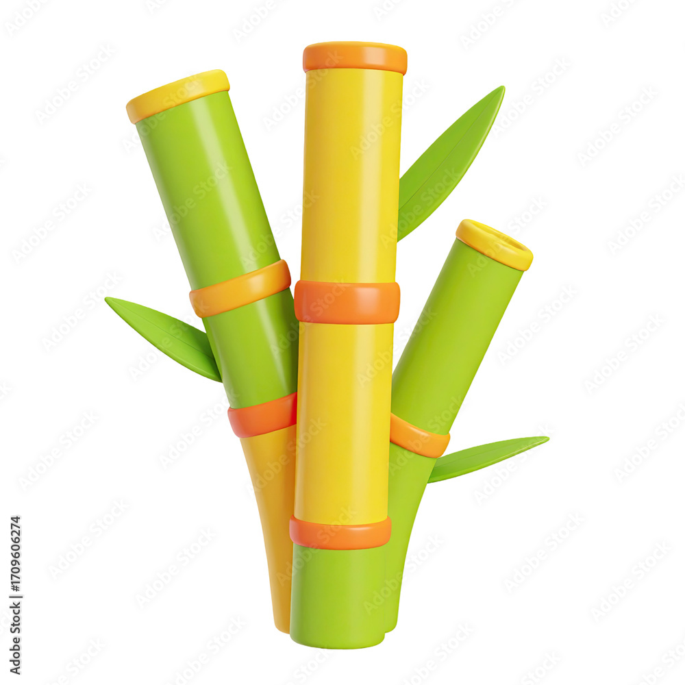 Obraz premium Realistic 3d sugarcane agricultural crop plant icon for natural food, biofuel and farming illustration isolated on white background