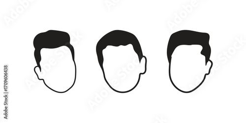 human face icon set line art
