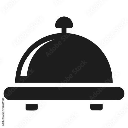Cloche food serving dish icon with a handle vector illustration