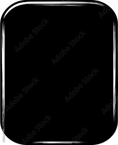 Solid black square button with rounded edges