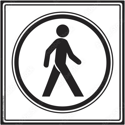 Pedestrian traffic signal icon with a walking person silhouette symbol