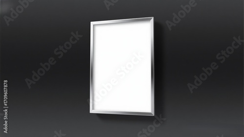 Blank White Poster Frame on Dark Background