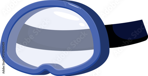 Diving mask with clear lenses and comfortable black strap, ready for underwater adventures