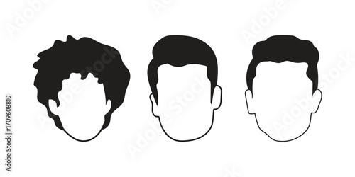 human face icon set line art