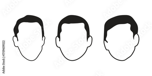 human face icon set line art