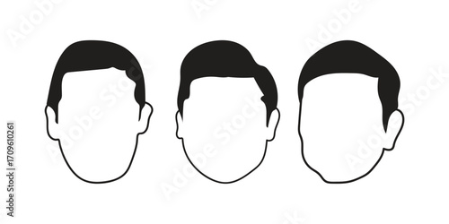 human face icon set line art