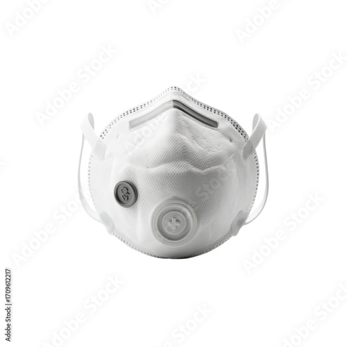 White N95 Respirator Mask with Valve - Front View