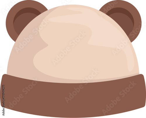 Warm baby hat with cute bear ears providing comfort and protection during cold weather