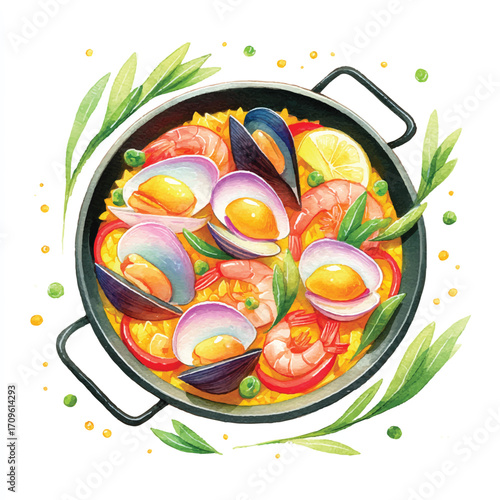 dolpunk_a_cute_Spanish_paella_with_saffron-infused_rice_shrim_919f6b28-1341-436d-8877-67b95d64ed35_0