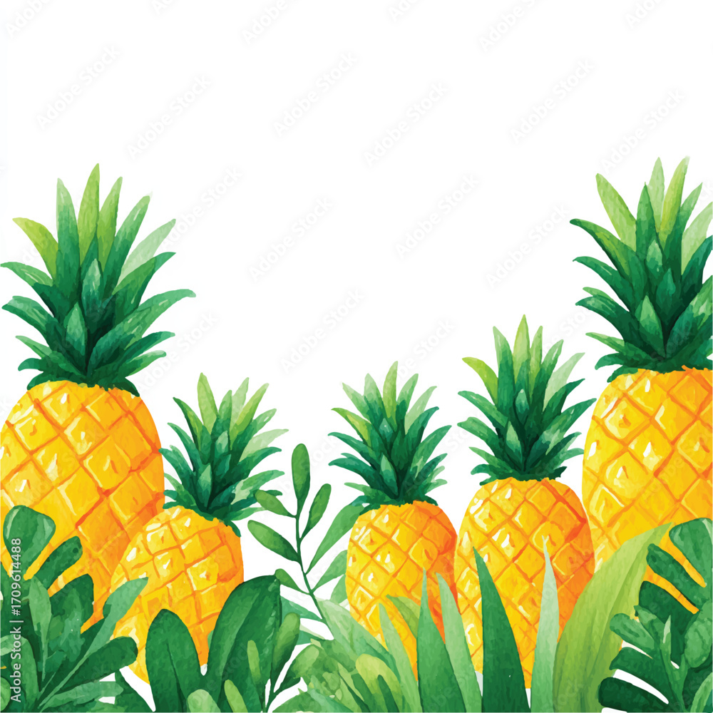 Fototapeta premium dolpunk_a_cute_A_pineapple_field_with_golden_pineapples_surro_242544c8-f704-45db-b944-3379eb5dd092_0