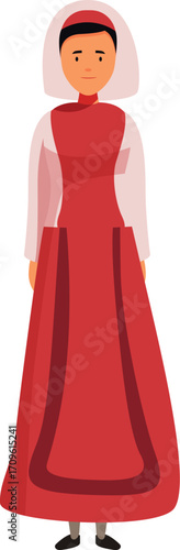 Woman in traditional russian clothing, showcasing cultural heritage and national identity