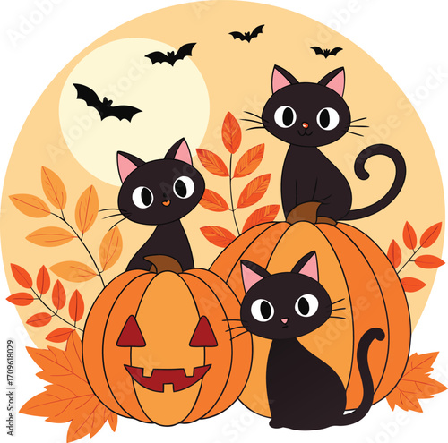 this charming halloween illustration features seve.eps