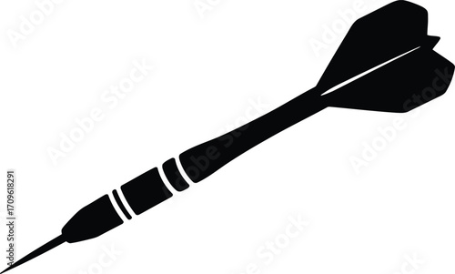 Single dart flying towards target precision goal achievement vector