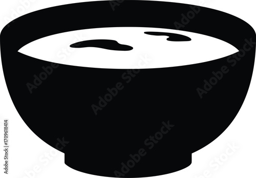 Comforting creamy soup in dark bowl warm food illustration vector