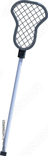 Lacrosse stick isolated on white background, representing team sport, athletic competition, and active lifestyle