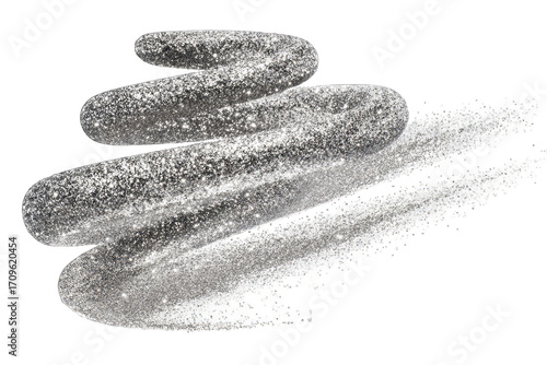 Silver glitter cosmetic product swatch