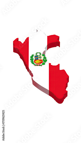 Pixelated map of Peru's flag