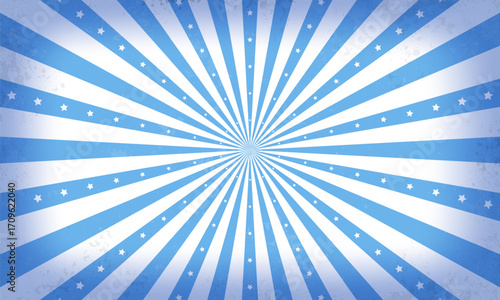 Retro striped background with grunge texture. Vintage backdrop for circus or festival. Vector illustration.
