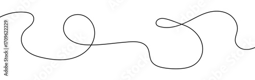 Vector isolated flowy abstract curved line