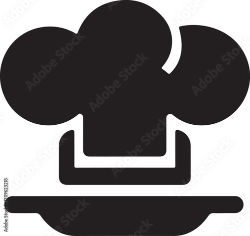 Bold black vector illustration of a chef s hat perfect for culinary branding and restaurant signage