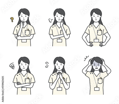 看護師のアイコンセット イラスト素材