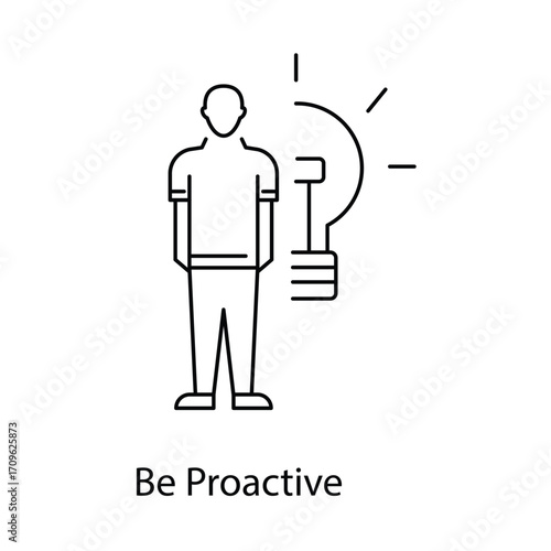 Be Proactive Icon. Vector Design
