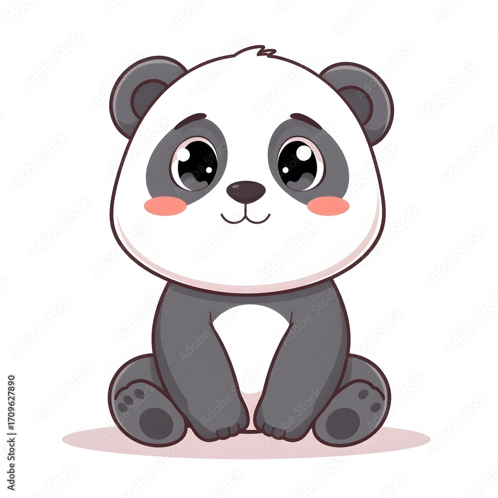 Fototapeta premium Sitting Panda Cartoon
