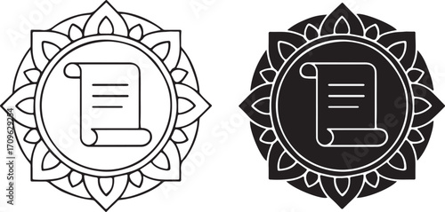 Mandala Scroll Document Spiritual Knowledge Symbol Icon