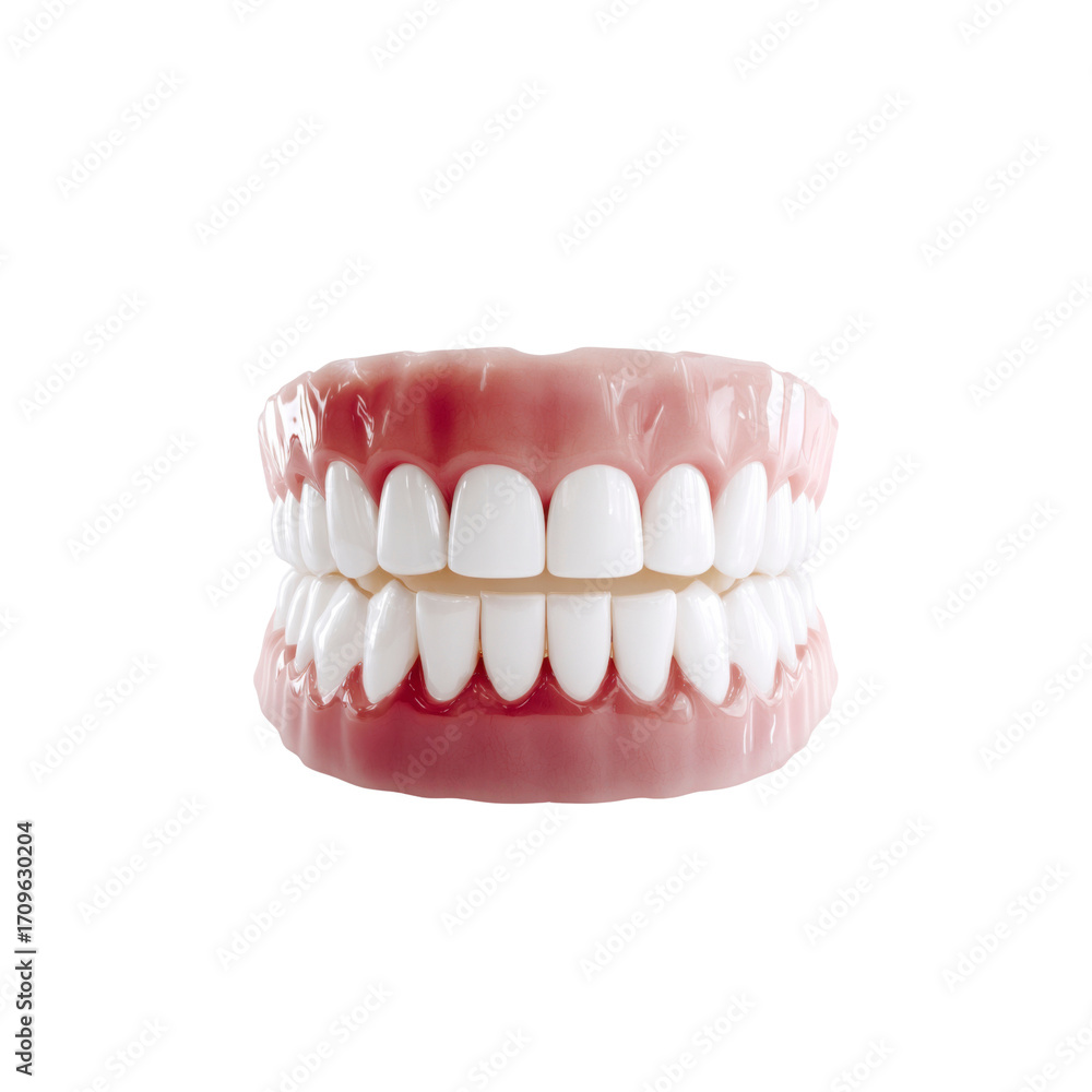 Fototapeta premium Perfect Smile Full Set of Artificial Teeth Model