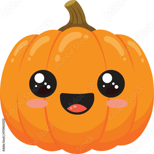 Wallpaper Mural Cute Cartoon Pumpkin with Happy Face Torontodigital.ca