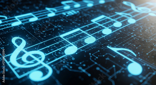 Digital Music Notes on Circuit