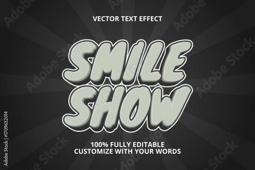 smile show editable text effect for kids