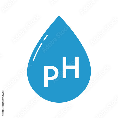 Ph icon, line blue simple set. Neutral balance skin, web symbol. Drop with PH symbol. certified, tested products for skin, hair and food. Healthcare cosmetic natural 