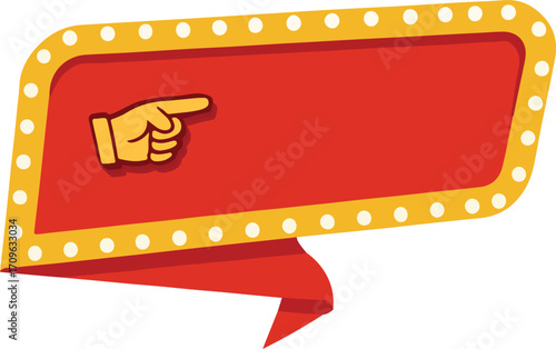 Retro Pointer Sign with Lights 
