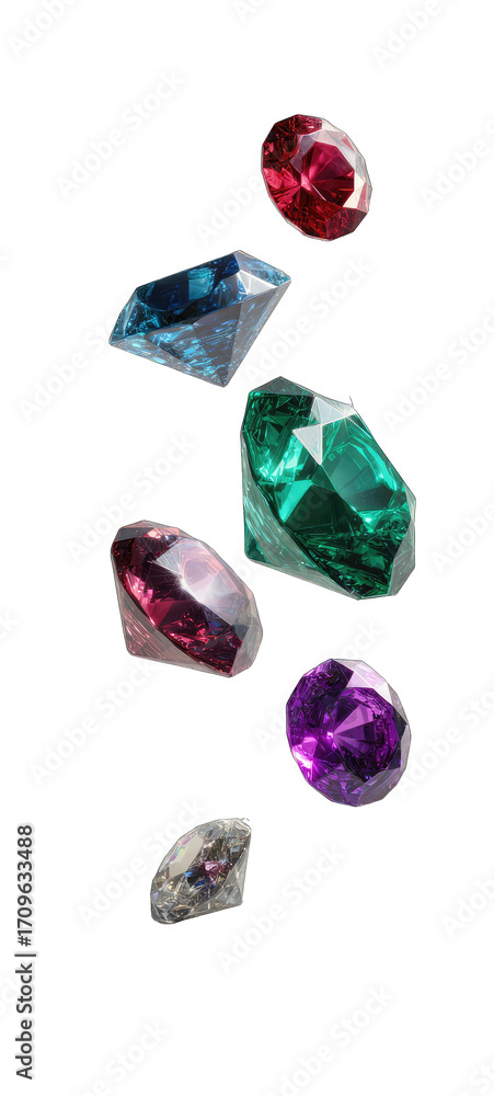 Fototapeta premium Colorful gems arranged vertically