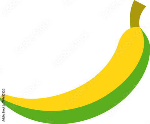 Yellow Banana Fruit in a Three Color Style