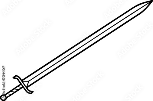 Knight's Sword or Broadsword Outline