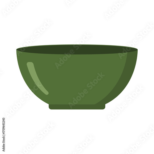 Simple green bowl isolated on white ceramic kitchenware dishware dining serving tableware