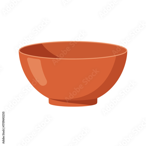 Simple orange ceramic bowl with smooth interior and exterior surface