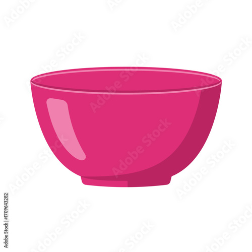 Vibrant pink ceramic bowl for serving food or decorating kitchen surfaces