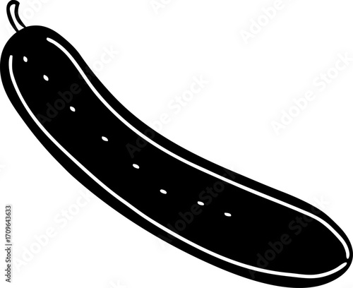 Simple Vector Illustration of a Cucumber