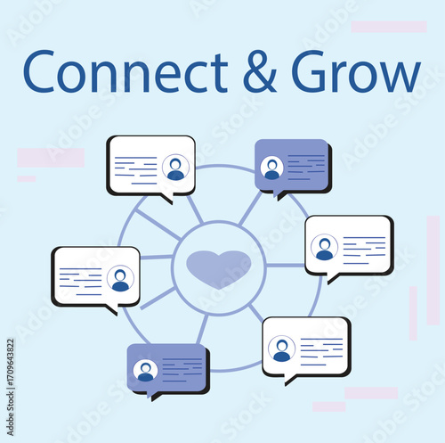Social Media connection flat vector Editable file