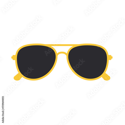 Stylish yellow aviator sunglasses with dark lenses offering uv protection and a classic fashion accessory