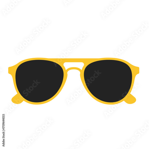 Stylish yellow aviator sunglasses with dark lenses for summer fashion and eye protection