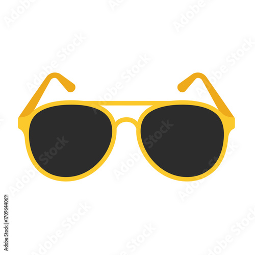 Bright yellow aviator sunglasses with dark lenses for fashion and outdoor activities
