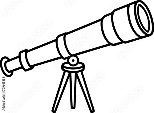 Old Style Spyglass or Telescope Outline