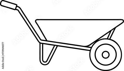 Garden or Construction Wheelbarrow Outline