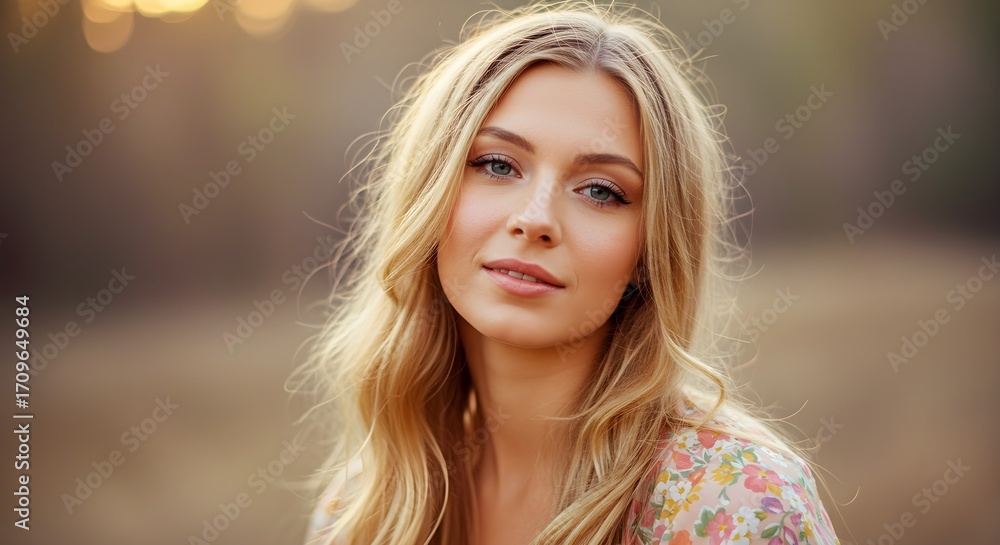 Naklejka premium Woman outdoors portrait