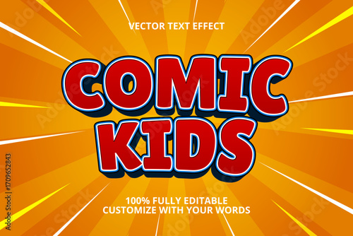 comic kids editable text effect for play game