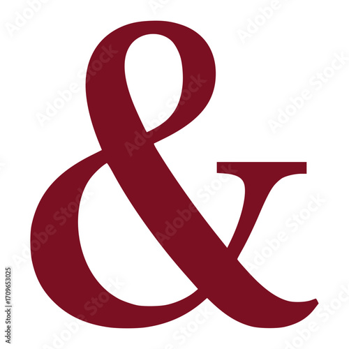 Symbol of Connection: A close-up shot of a bold, maroon ampersand, a symbol of unity, integration, and the limitless possibilities of connection. Capturing the essence of partnerships.
